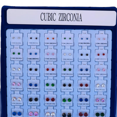 Dazzling Cubic Zirconia Stud Earrings Set