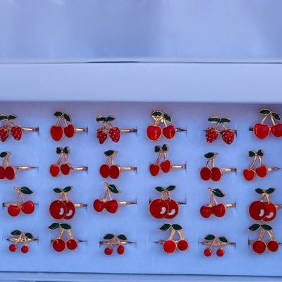 Cherry & Strawberry Sweetheart Ring Set