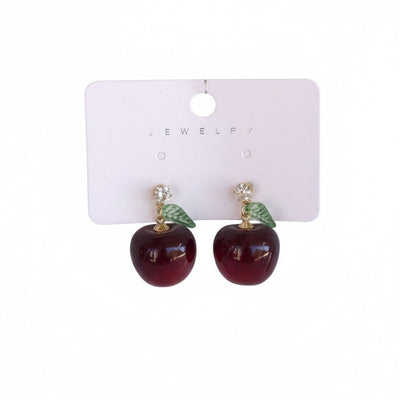 Ruby Cherry Stud Earrings