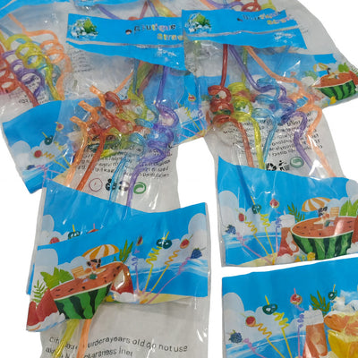 Colorful Curly Drinking Straws (5Pcs)