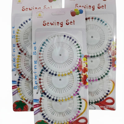 Colorful Pearlized Round Sewing Pins Set - 3 Packs
