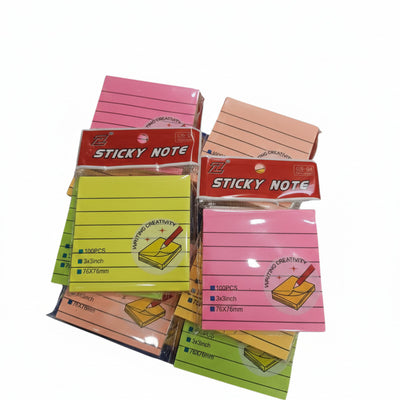 Lined Sticky Notes- 100 Sheets (76x76mm)