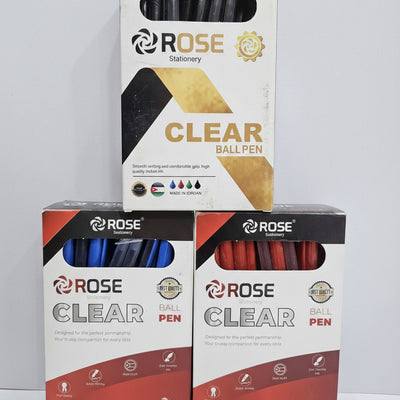 ROSE Clear Ballpoint Pens