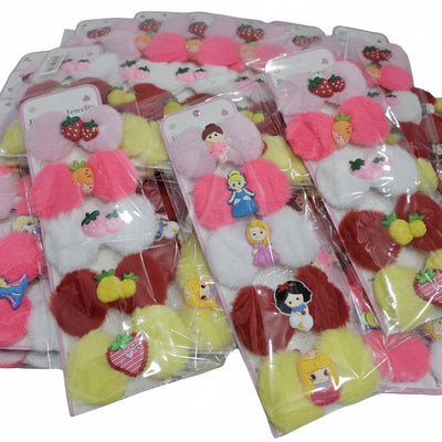 Kids Soft Faux Fur Hair Bow Clips (5Pcs)